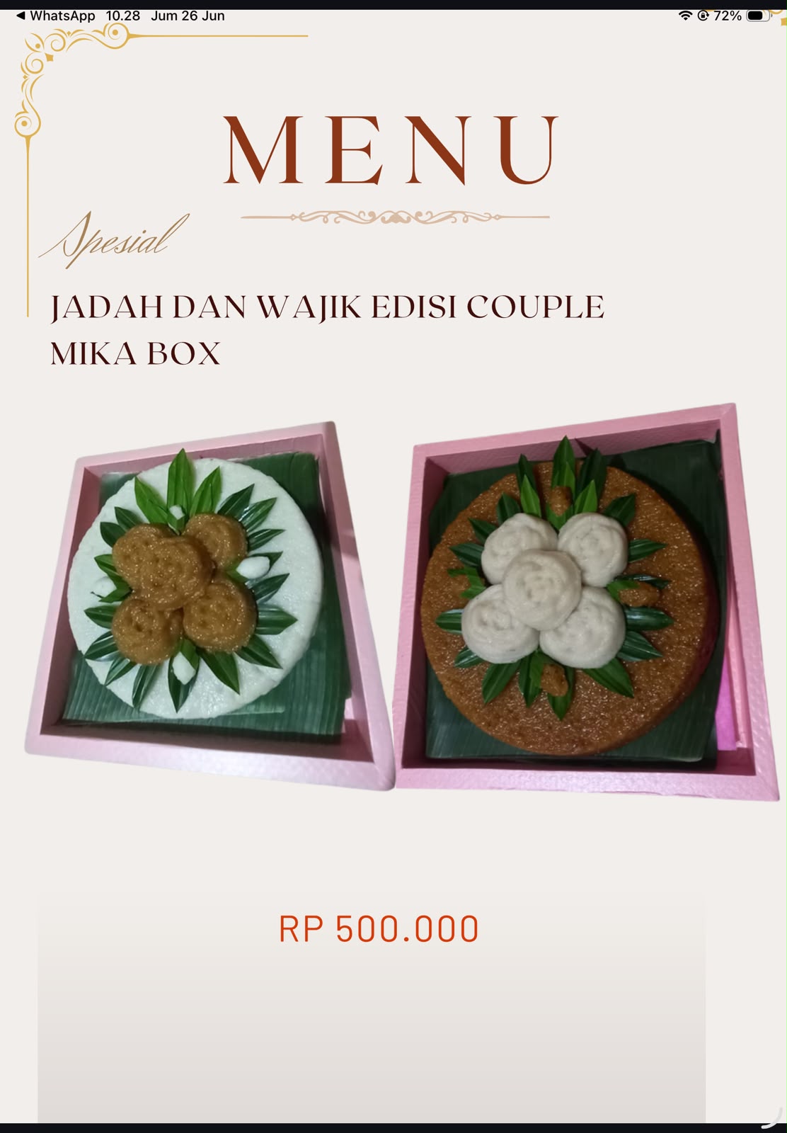 Paket Hantaran Jadah Wajik Sepasang